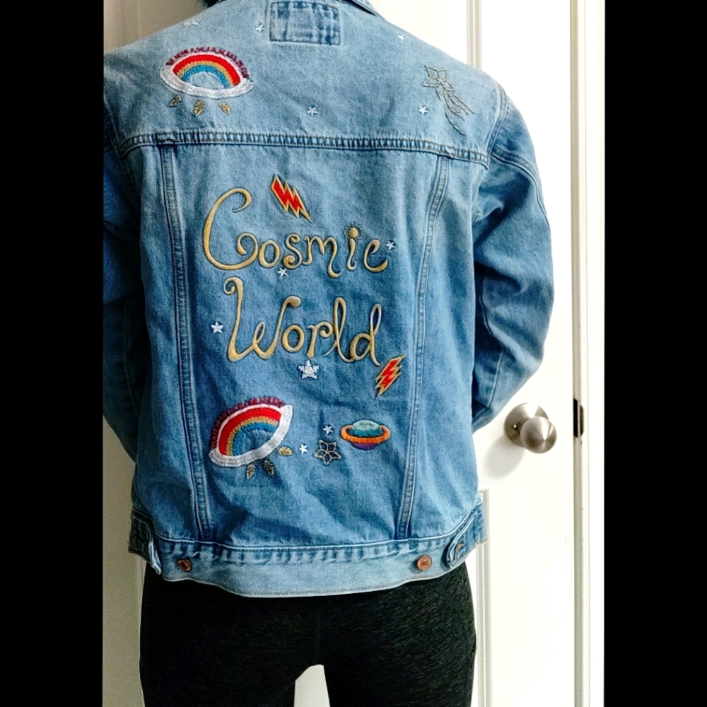 Embroidered Celestial Jean Jacket